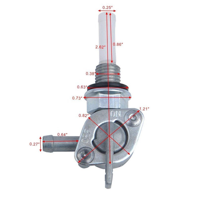 Anxingo 2 Pack Fuel Shut Off Valve Switch Fuel Pump Valve for Generator Fuel Tank 28-1783-V Threads M10 x 1.25 - Image 3